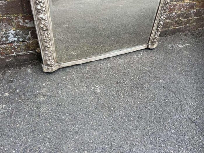 antique english painted overmantle mirror 1565