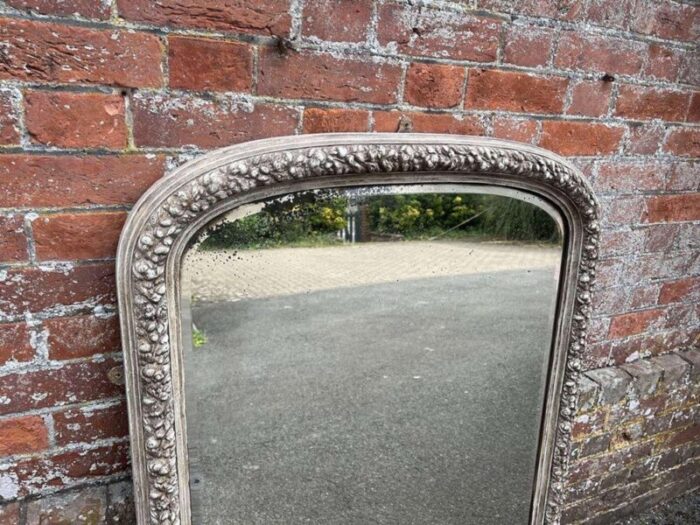 antique english painted overmantle mirror 5834