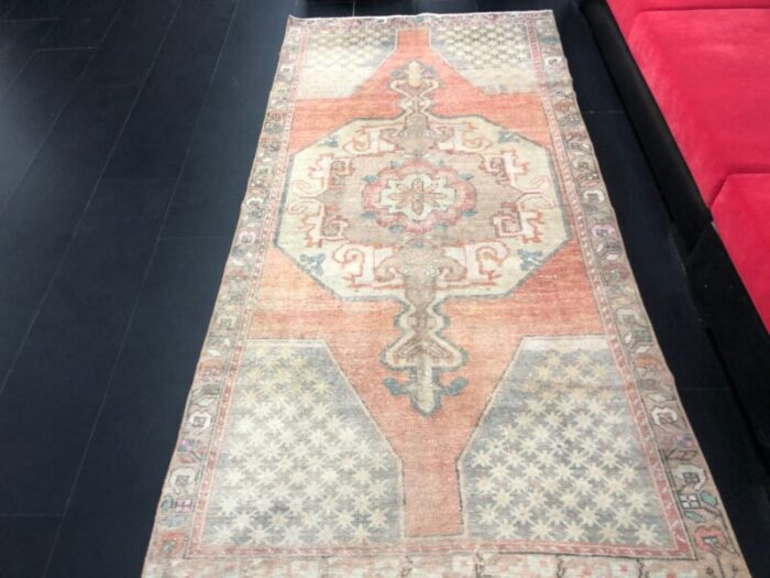 antique faded orange runner rug 3