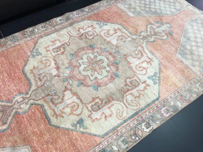 antique faded orange runner rug 6