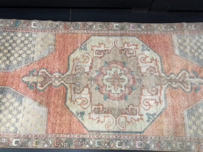 antique faded orange runner rug 8