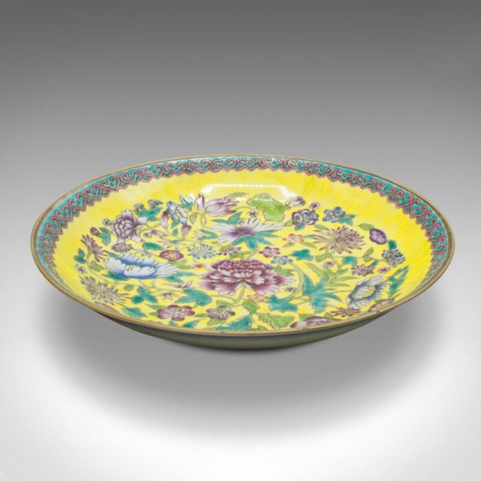 antique famille jaune decorative dish 2