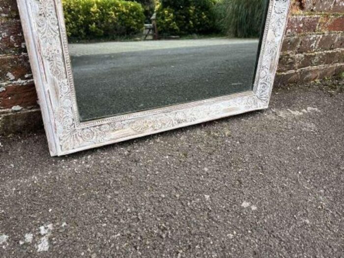 antique french carved wood mirror 0024