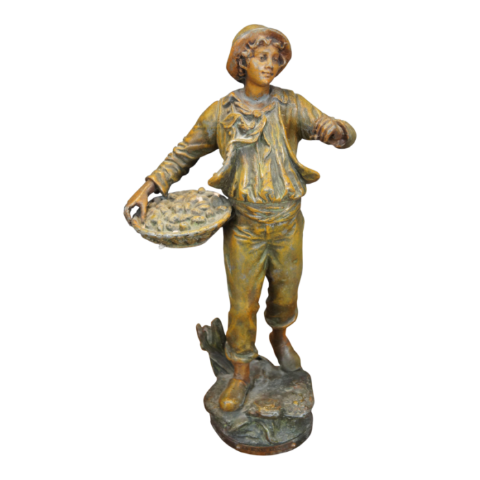 antique french georges maxim la bonne recolte good harvest spelter figurine 5914