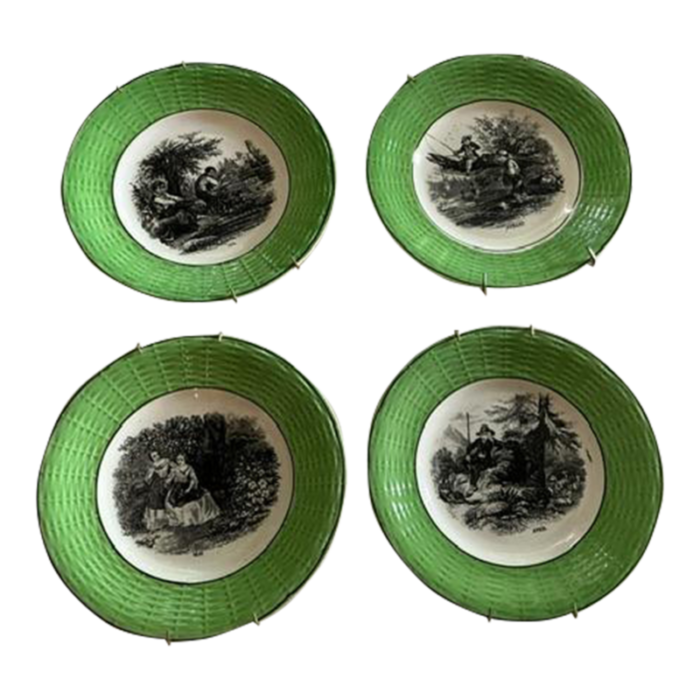 antique french plates set of 4 8297