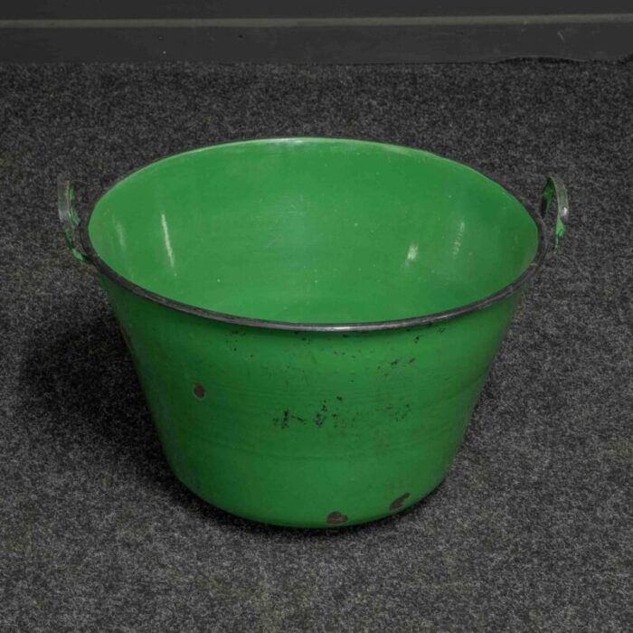 antique green enamelled bin 1