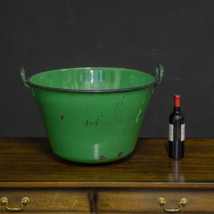 antique green enamelled bin 3