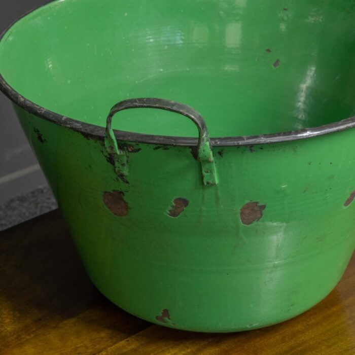 antique green enamelled bin 4