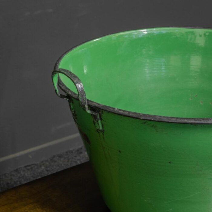 antique green enamelled bin 5