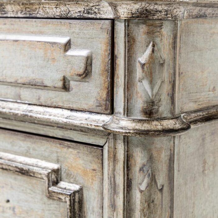 antique grey painted chests of drawers with marble tops 19th century set of 2 4176