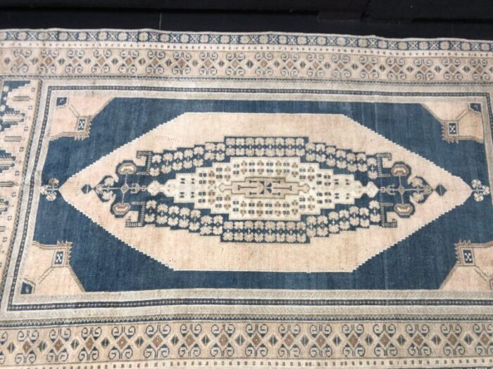 antique handmade floor oushak tribal area rug 7