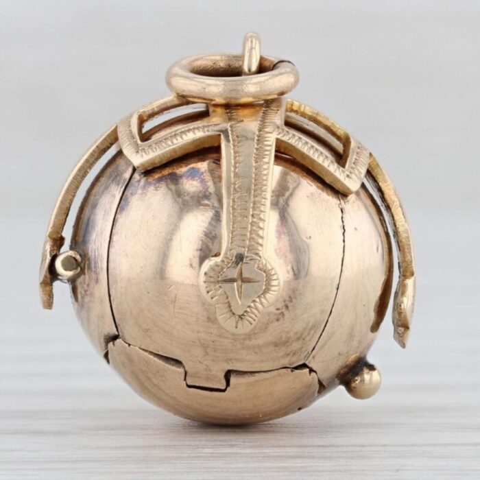 antique masonic orb fob charm 9ct gold silver symbols skull stars square compass 4180