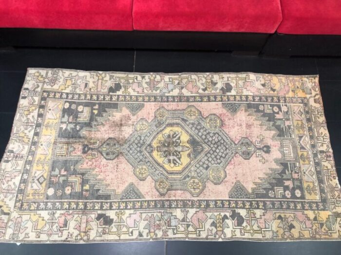 antique oushak wool area rug 6