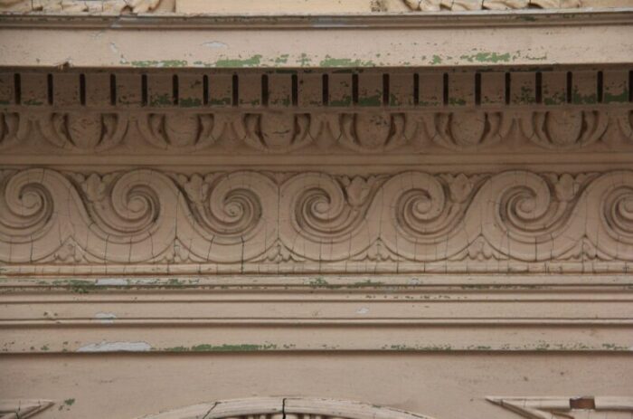 antique overmantle in painted pine 4