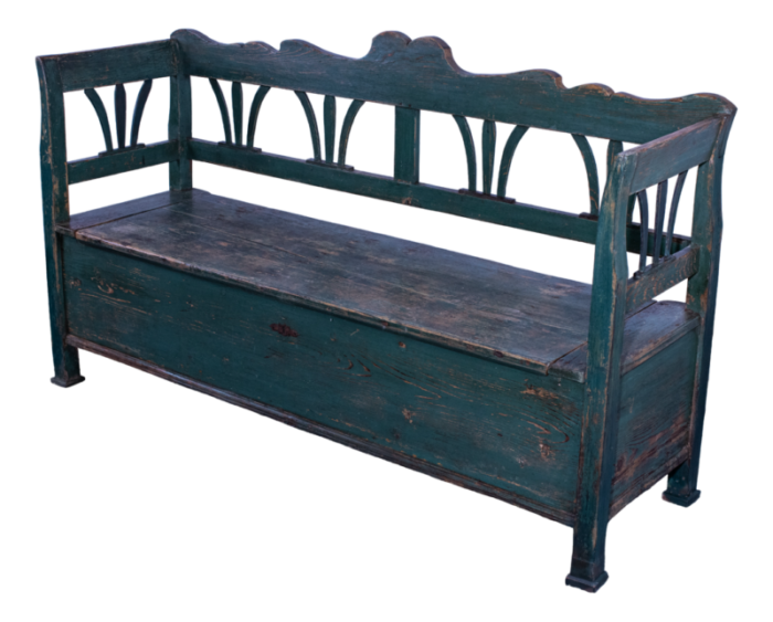 antique pine box bench 1890s 6130