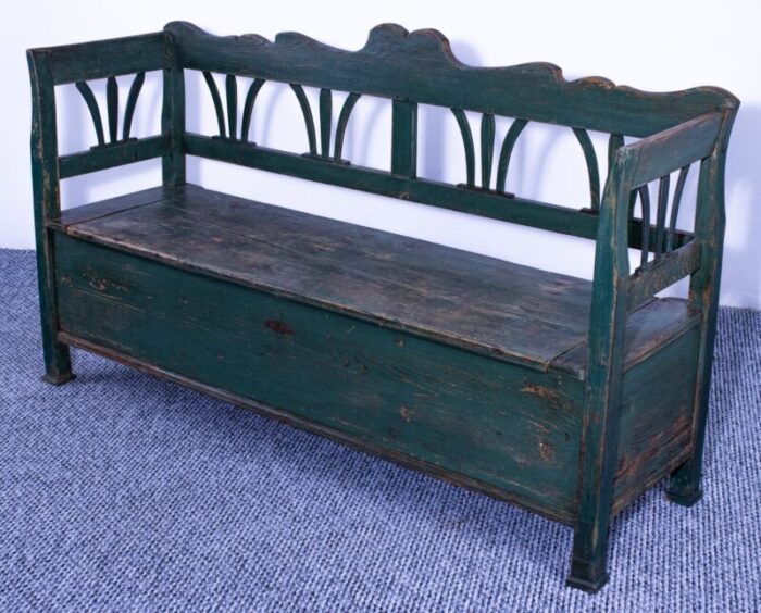 antique pine box bench 1890s 7009