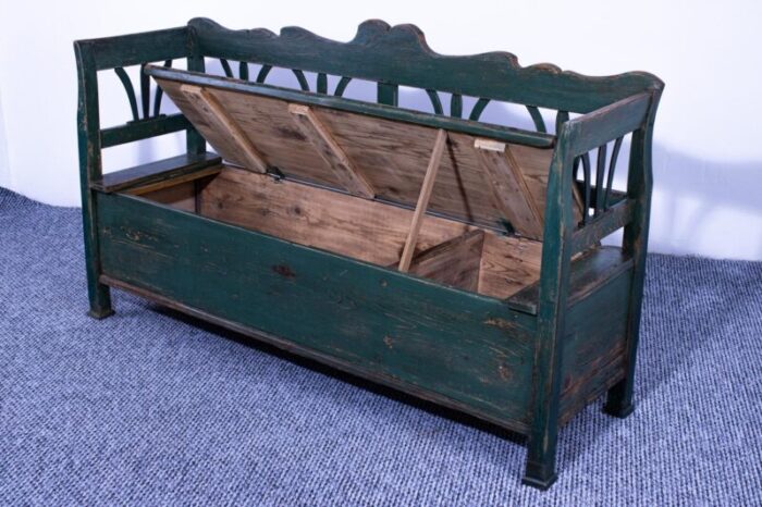 antique pine box bench 1890s 9727