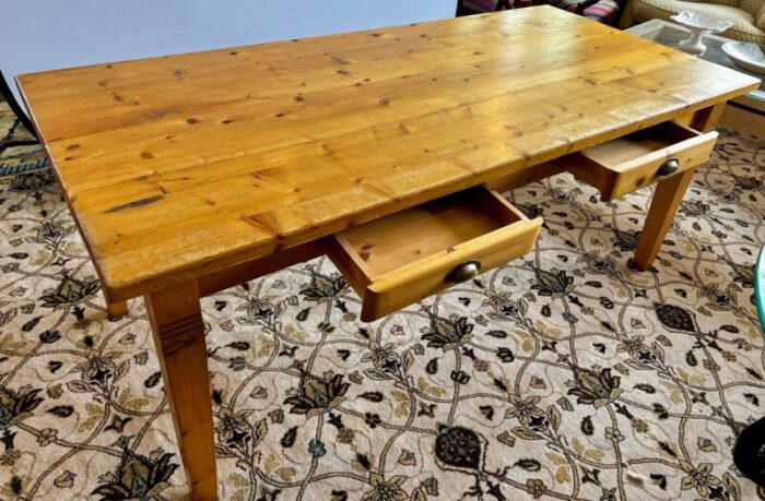 antique pine farmhouse dining table 9815