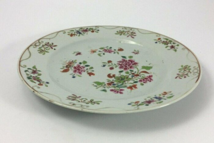 antique plate in white porcelain with floral decor 11