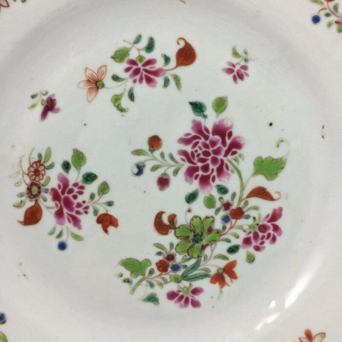 antique plate in white porcelain with floral decor 3