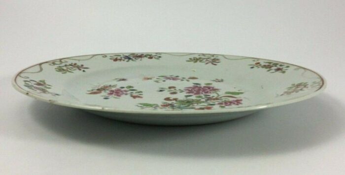 antique plate in white porcelain with floral decor 4