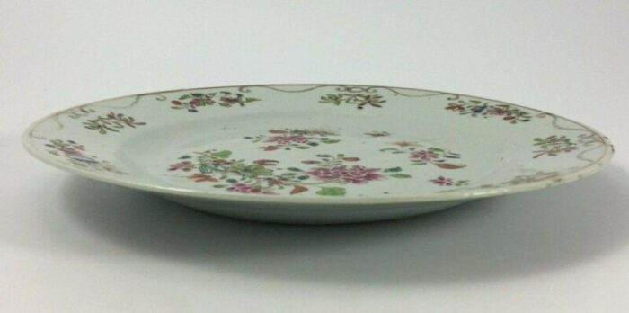 antique plate in white porcelain with floral decor 5