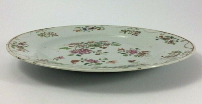 antique plate in white porcelain with floral decor 6