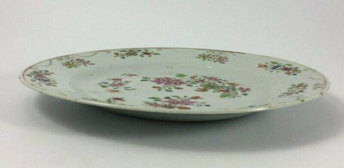 antique plate in white porcelain with floral decor 7