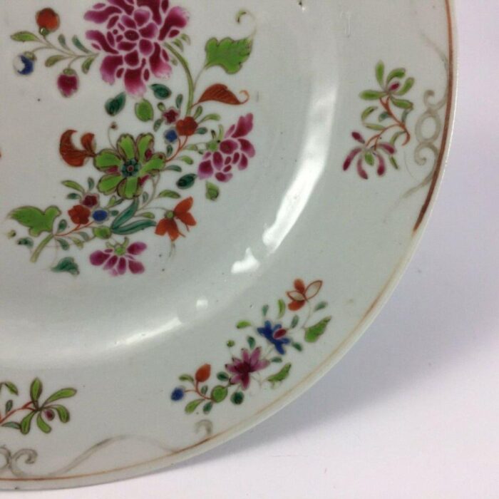 antique plate in white porcelain with floral decor 8