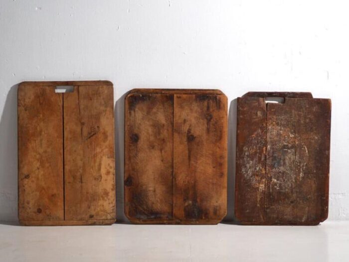 antique square cutting boards 1920s set of 3 5232