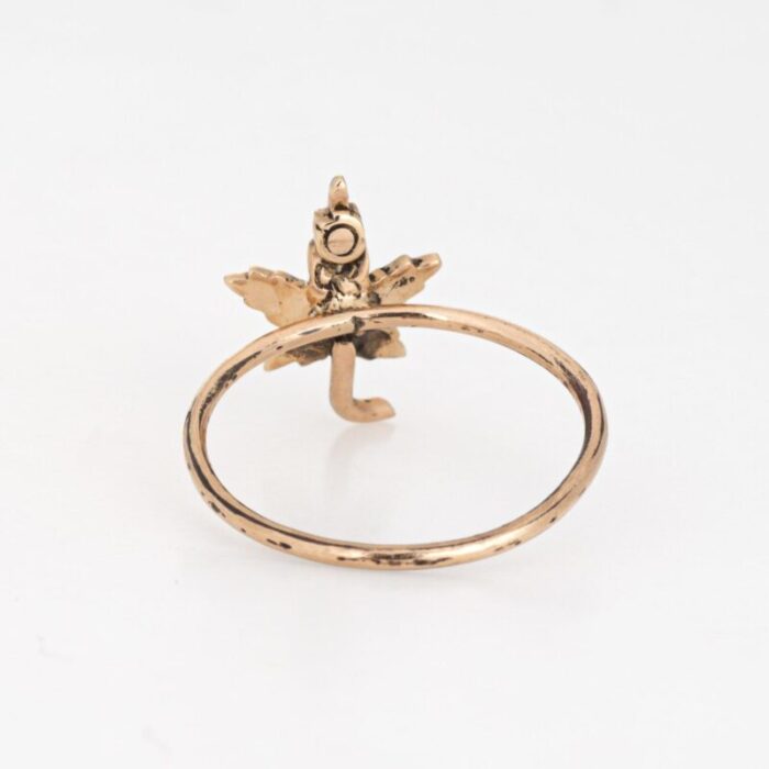 antique victorian maple leaf 10k yellow gold seed pearls ring size 575 3737