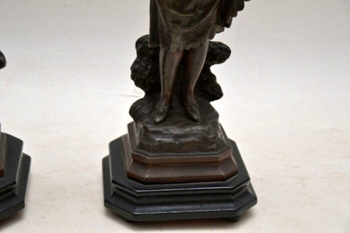 antique victorian spelter figurines set of 2 5