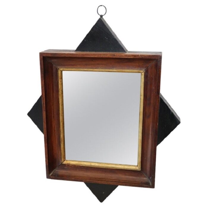 antique walnut wood wall mirror 1810s 1