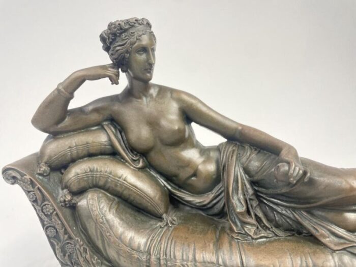 antonio canova paolina borghese sculpture 1950s bronze and marble 6156