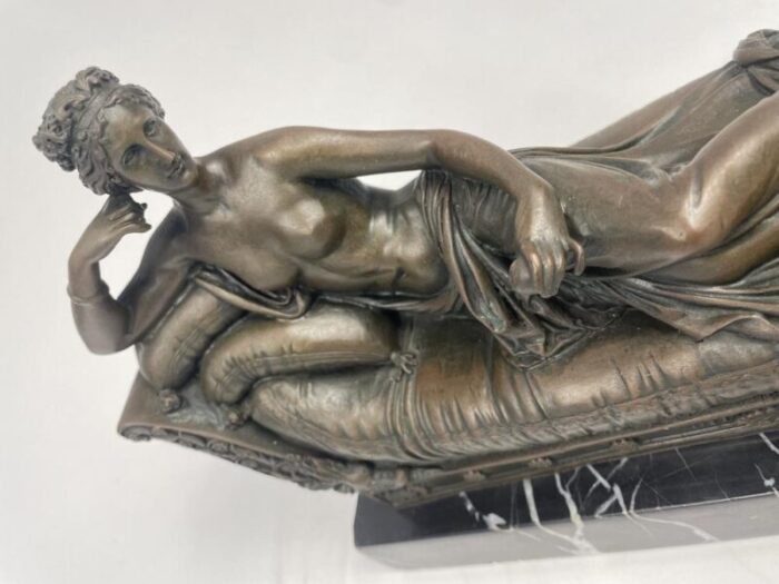 antonio canova paolina borghese sculpture 1950s bronze and marble 6209