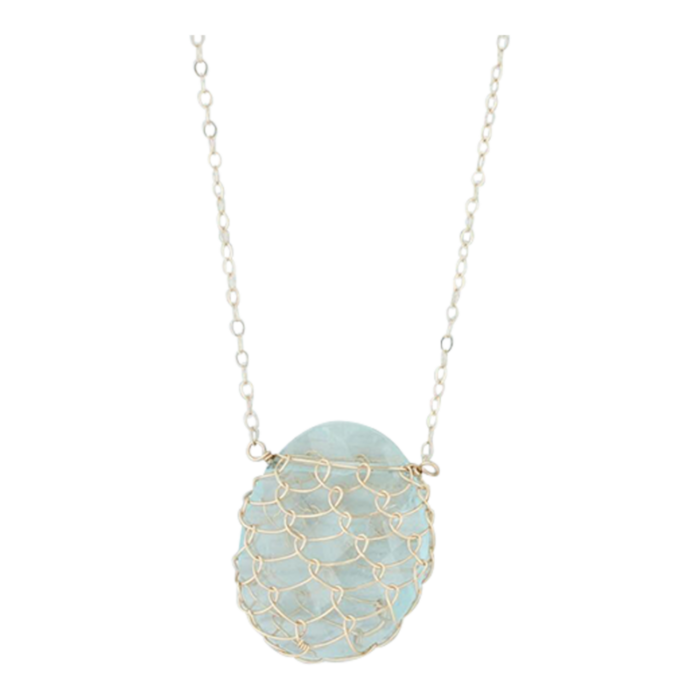 aquamarine net pendant necklace 14k gold 1775 cable chain nordstrom 3744