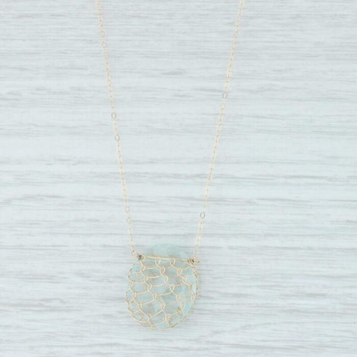 aquamarine net pendant necklace 14k gold 1775 cable chain nordstrom 7002