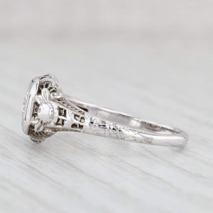 art deco 025ct diamond engagement ring 18k 14k white gold size 7 1475