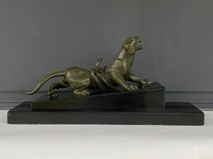 art deco bronze panther by ganhu gantcheff 1930s 2