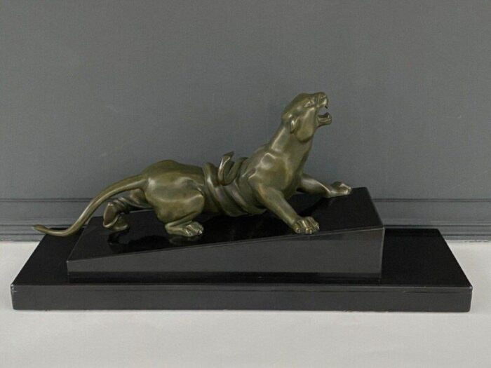 art deco bronze panther by ganhu gantcheff 1930s 3