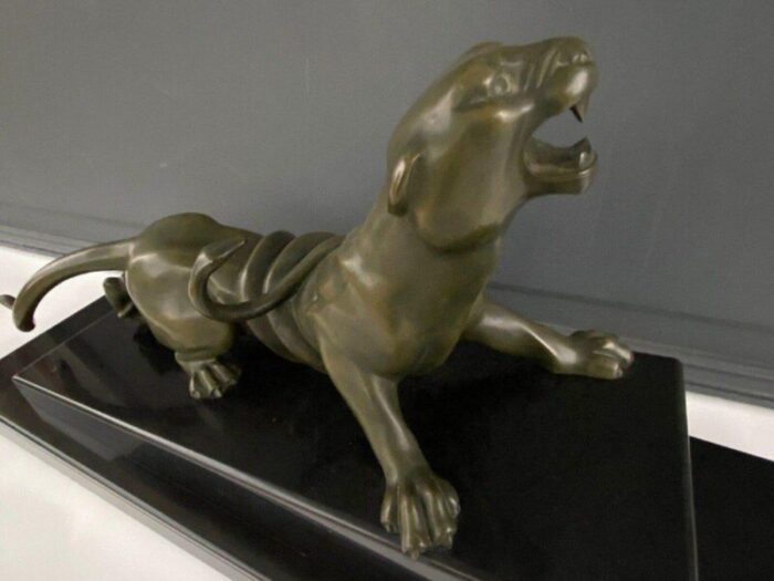 art deco bronze panther by ganhu gantcheff 1930s 4