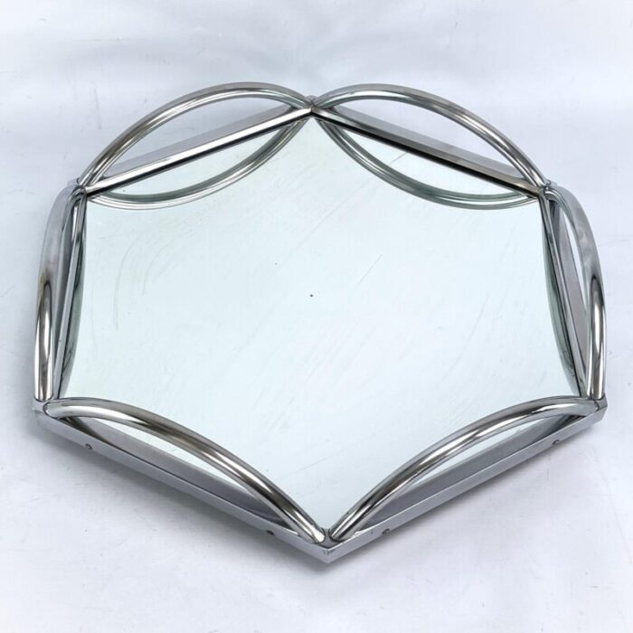 art deco chrome and mirror tray 1930s 4349