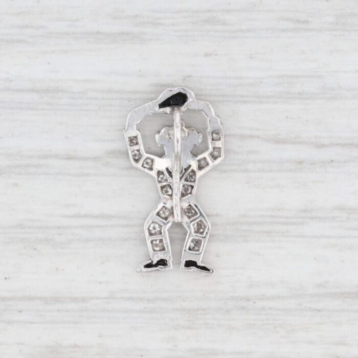 art deco dancing man pendant diamond onyx platinum figural 5942