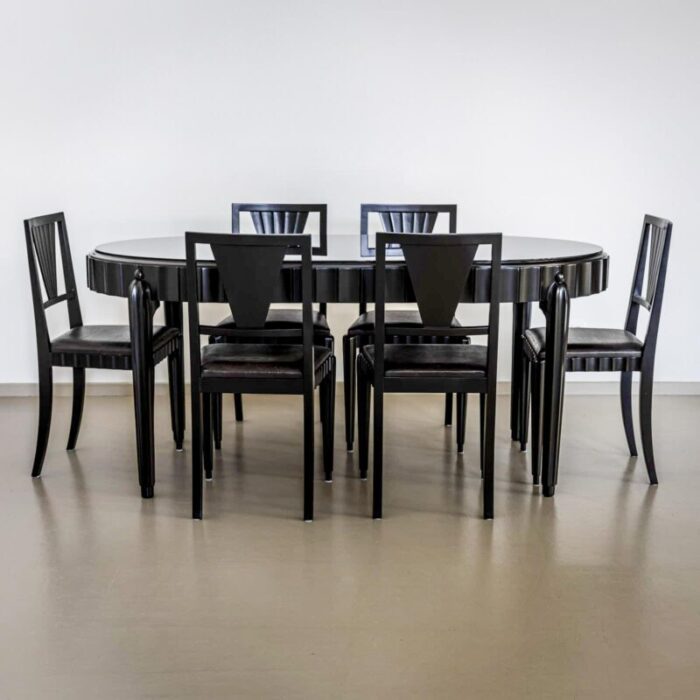 art deco dining room set italy 1930s set of 8 9218