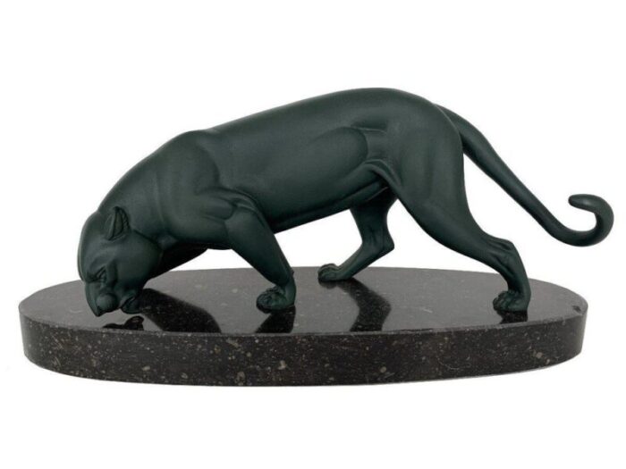 art deco marble base panther 1930s 1