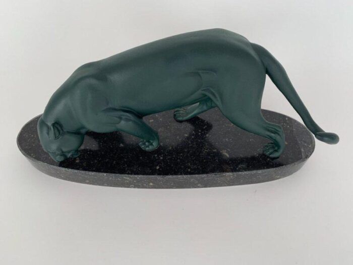 art deco marble base panther 1930s 12