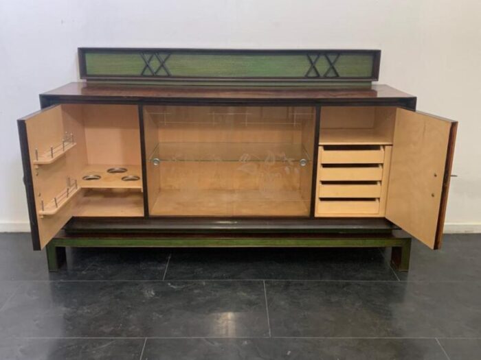 art deco rosewood green sideboard 1930s 0513