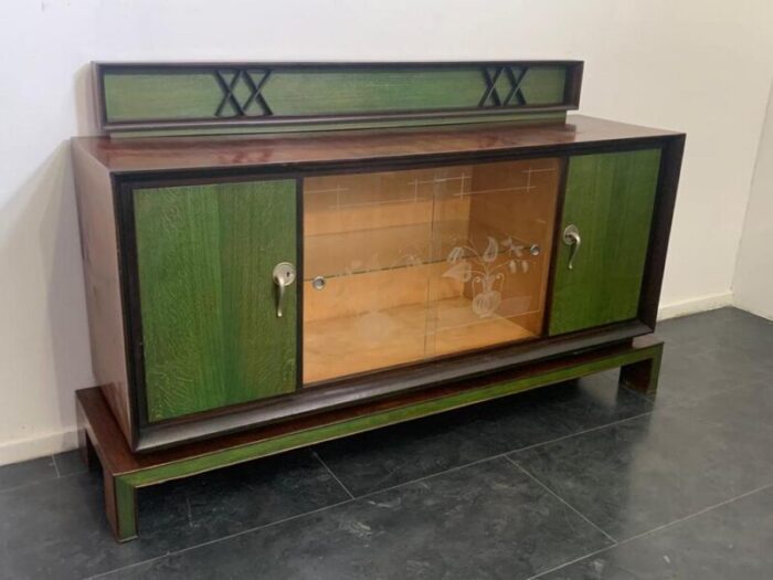 art deco rosewood green sideboard 1930s 4762 1