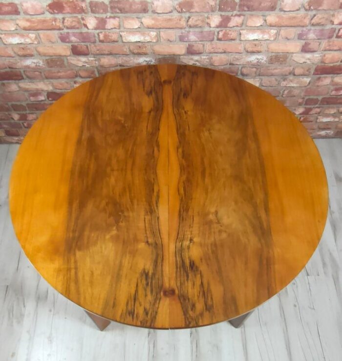 art deco round extentable dining table 1950s 1286