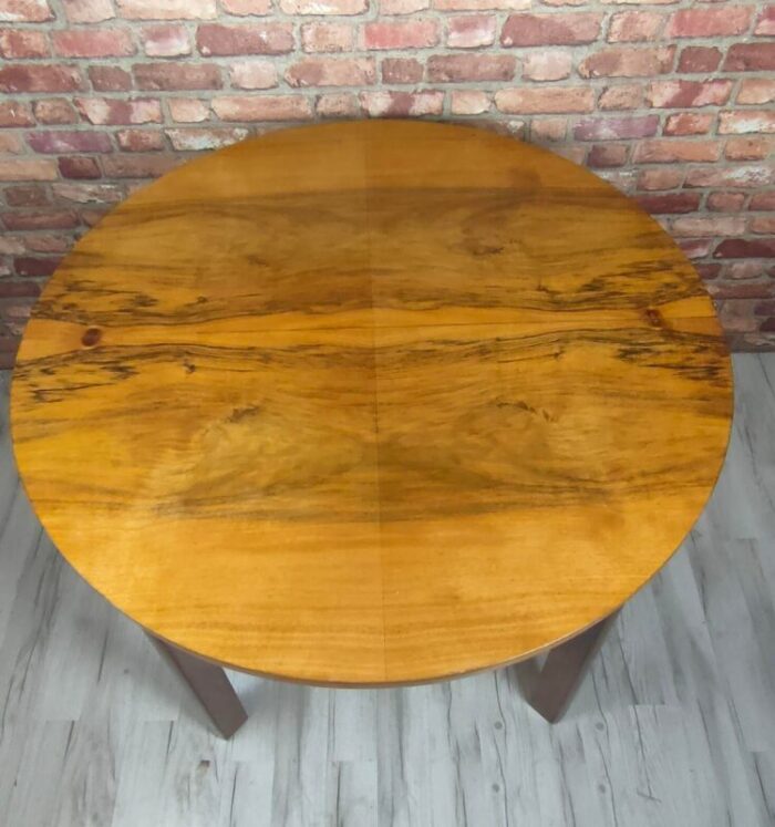 art deco round extentable dining table 1950s 3491